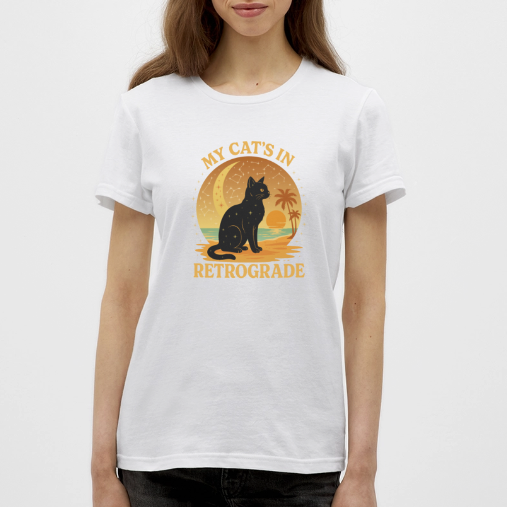 My Cat is Retrograde - Womens T-Shirt - white