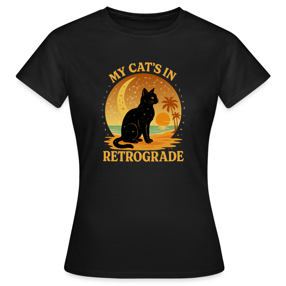 My Cat is Retrograde - Womens T-Shirt - black