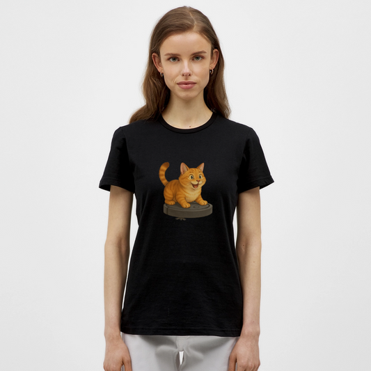 Cat on Roomba - Women's T-Shirt - black