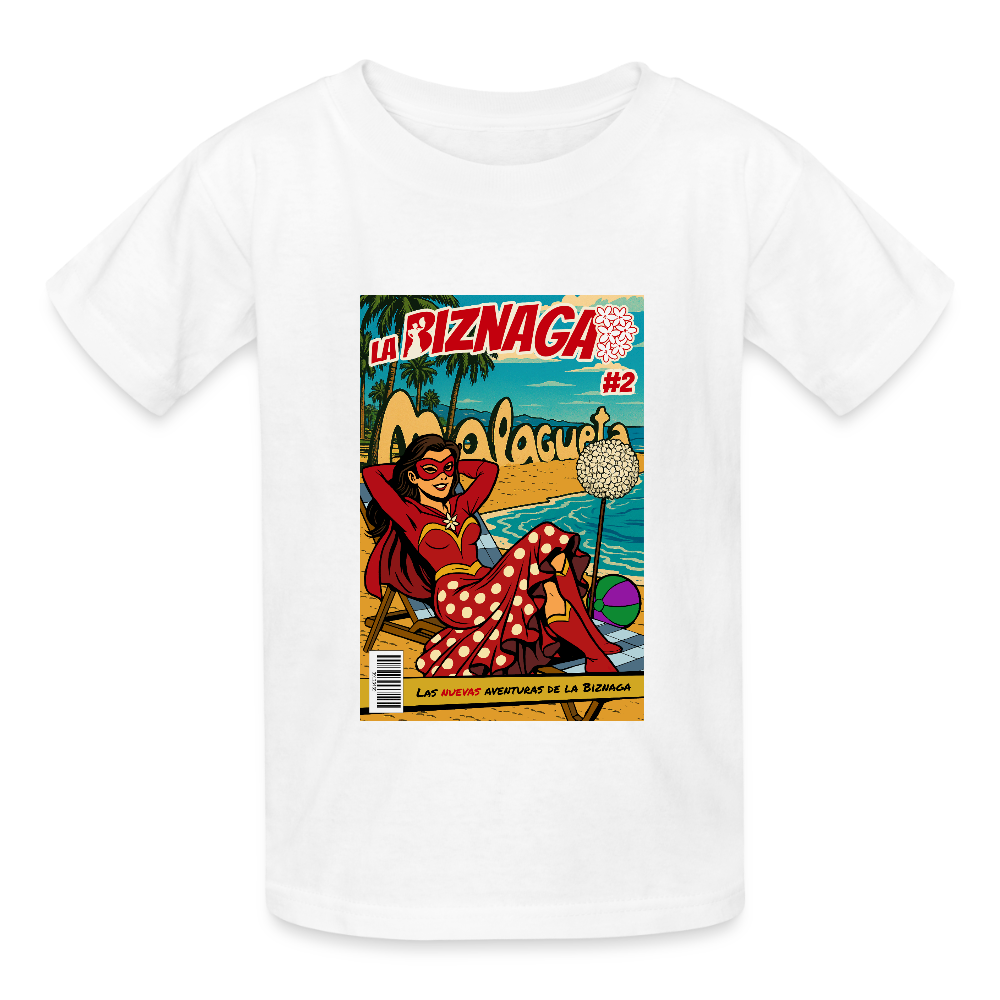 La Biznaga #2 - Malagueta Beach Time - Kids T-Shirt - white