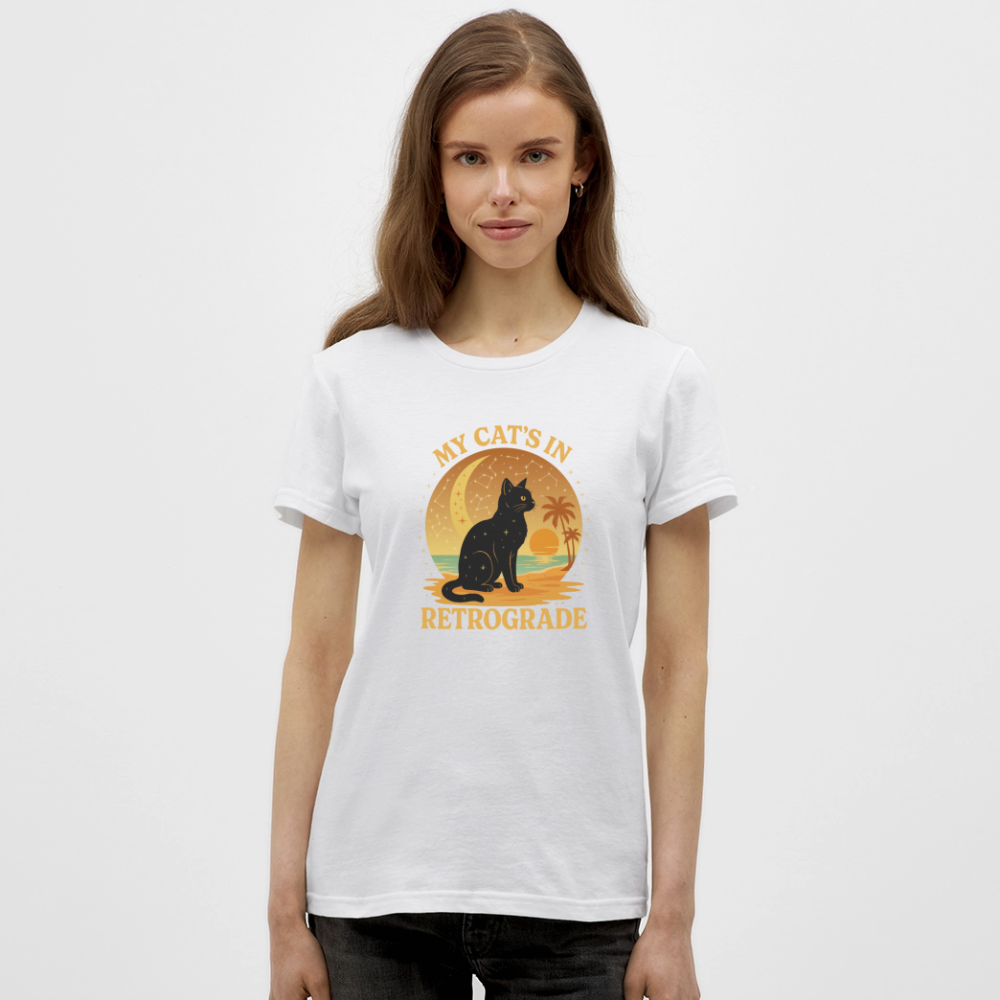 My Cat is Retrograde - Womens T-Shirt - white