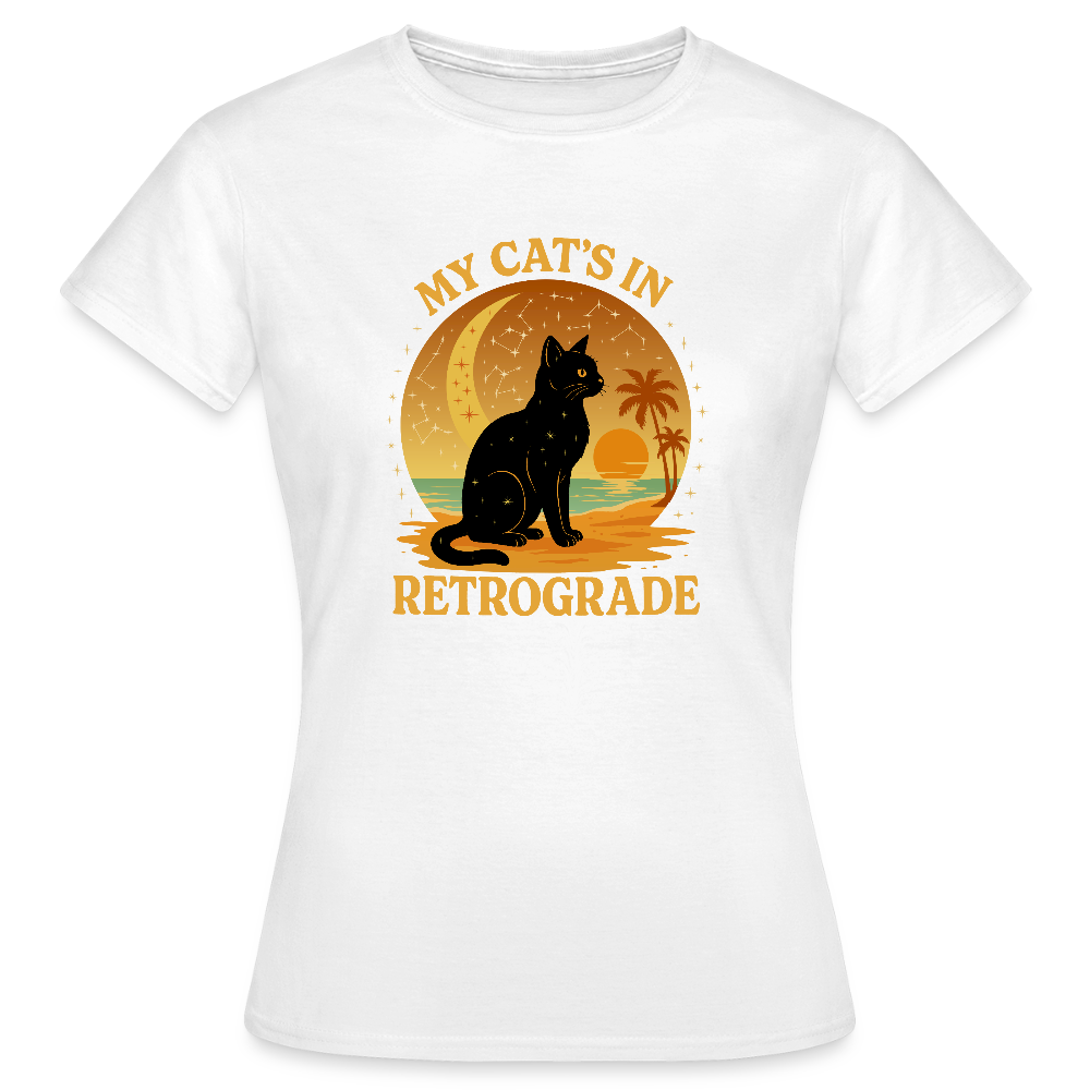 My Cat is Retrograde - Womens T-Shirt - white