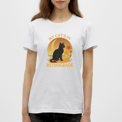 My Cat is Retrograde - Womens T-Shirt - white