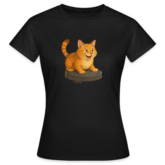 Cat on Roomba - Women's T-Shirt - black
