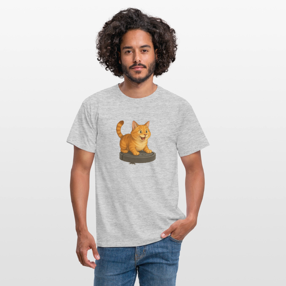 Cat on Roomba – Unisex T-Shirt - heather grey