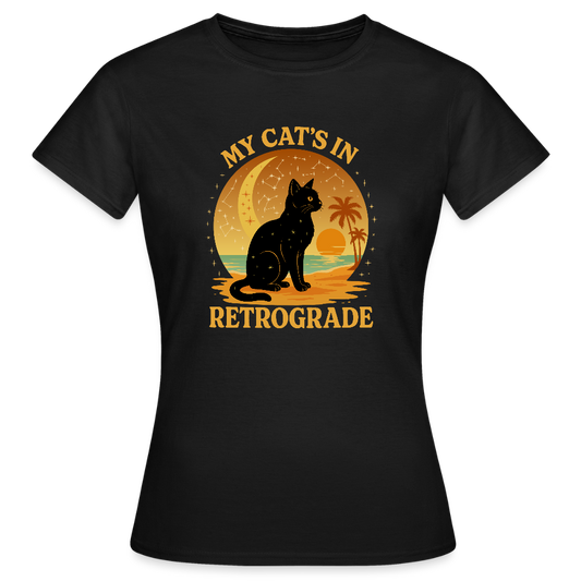 My Cat is Retrograde - Womens T-Shirt - black