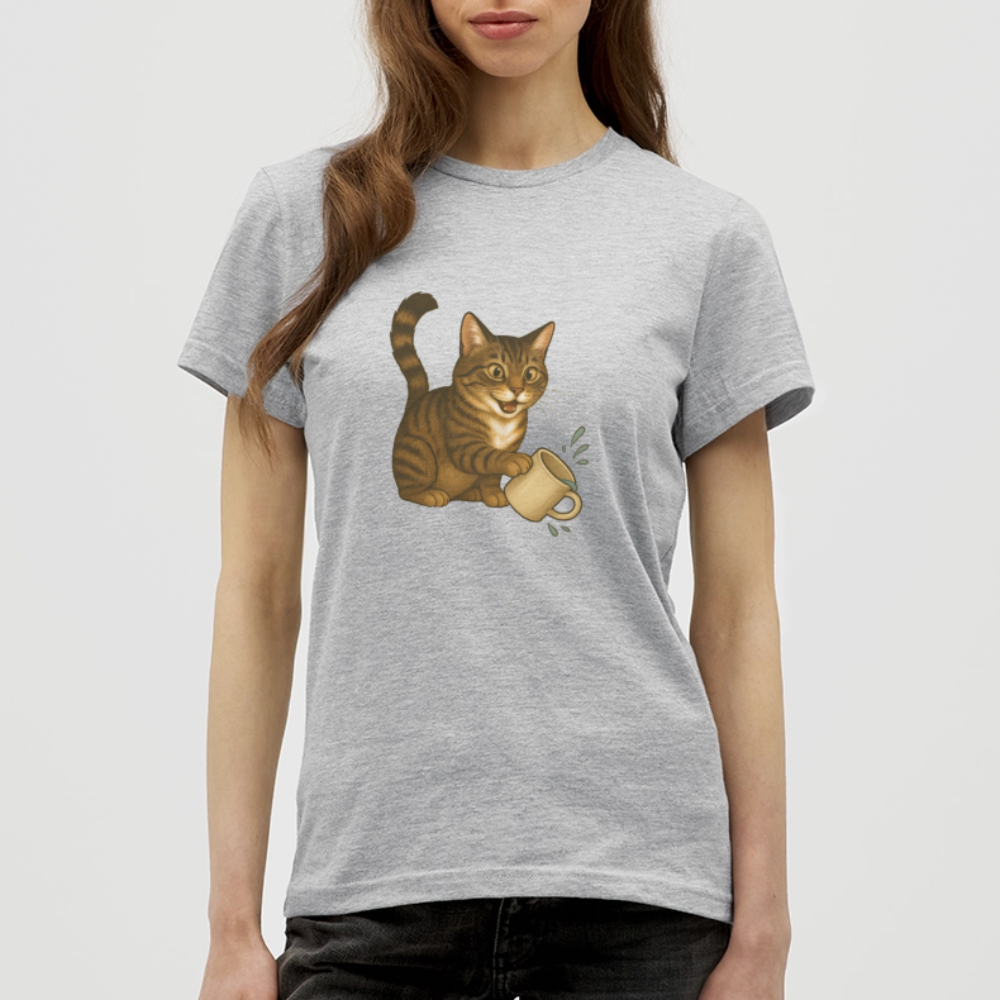 Throw over mug cat - Women's T-Shirt - heather grey