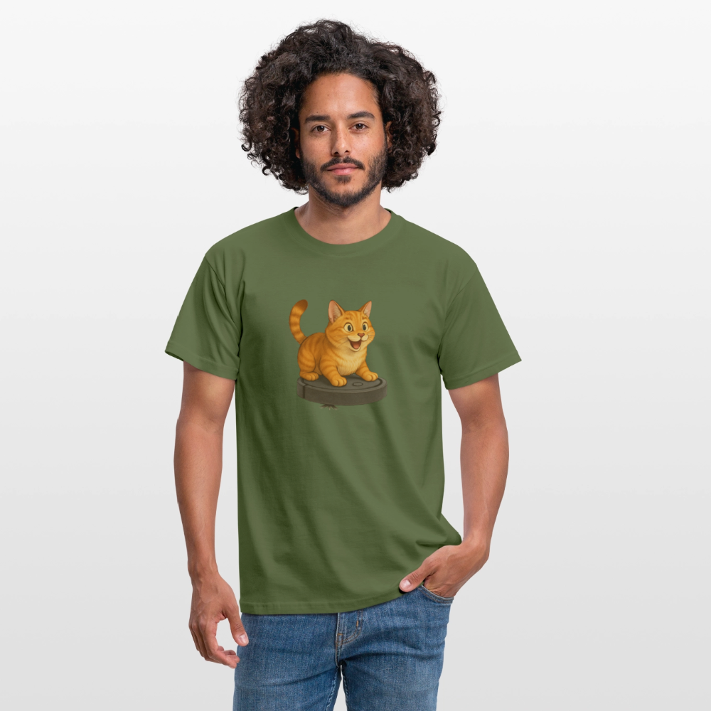 Cat on Roomba – Unisex T-Shirt - military green