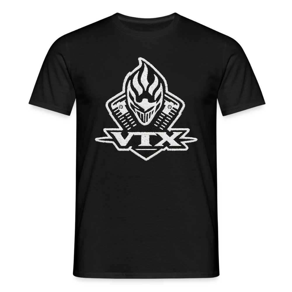 VTX Burning skull embroided Tribute T-shirt - black