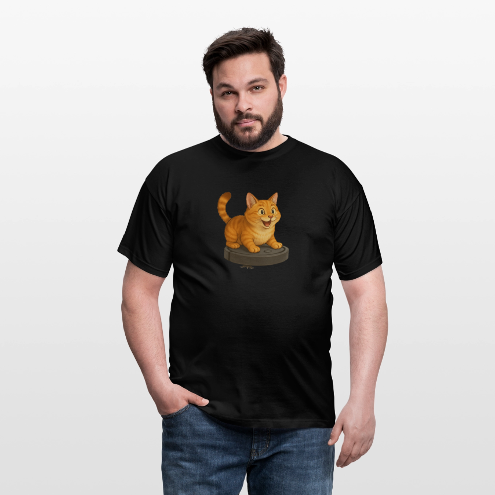 Cat on Roomba – Unisex T-Shirt - black