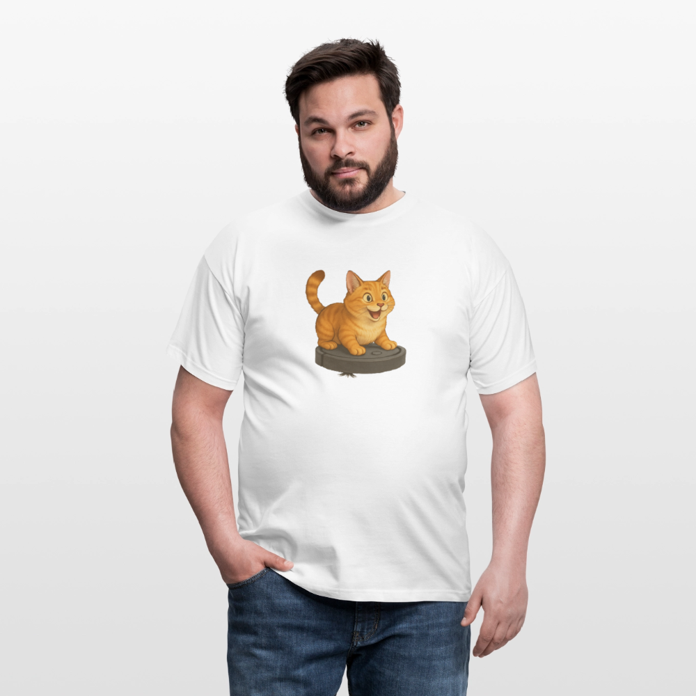 Cat on Roomba – Unisex T-Shirt - white