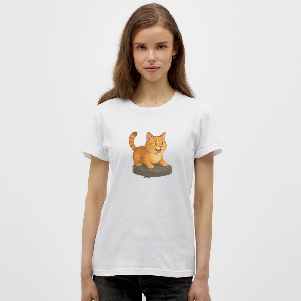 Cat on Roomba - Women's T-Shirt - white