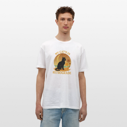 My Cat is Retrograde - Unisex T-Shirt - white