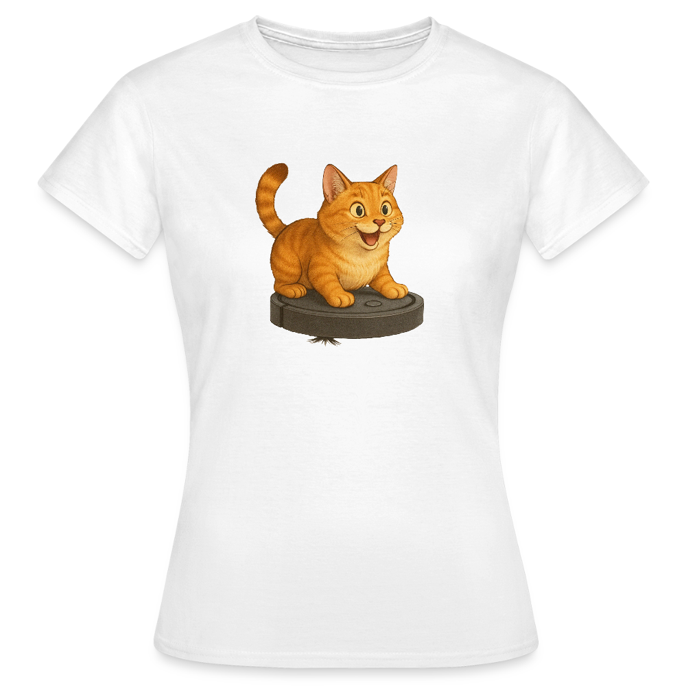 Cat on Roomba - Women's T-Shirt - white