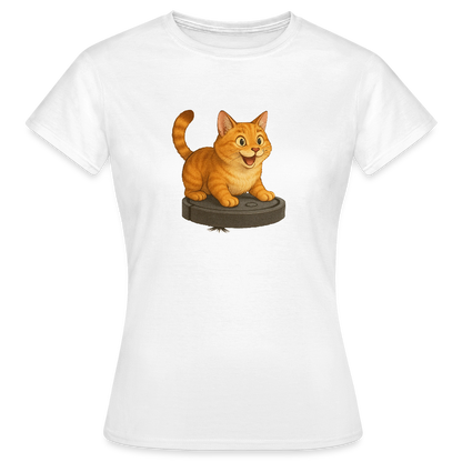 Cat on Roomba - Women's T-Shirt - white