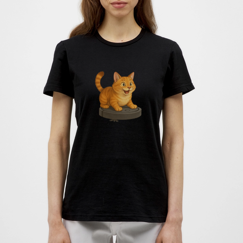 Cat on Roomba - Women's T-Shirt - black
