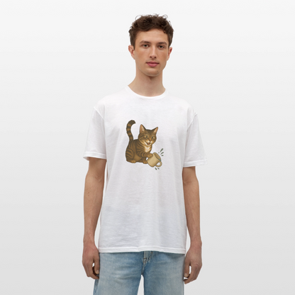 Throw over mug cat – Unisex T-Shirt - white