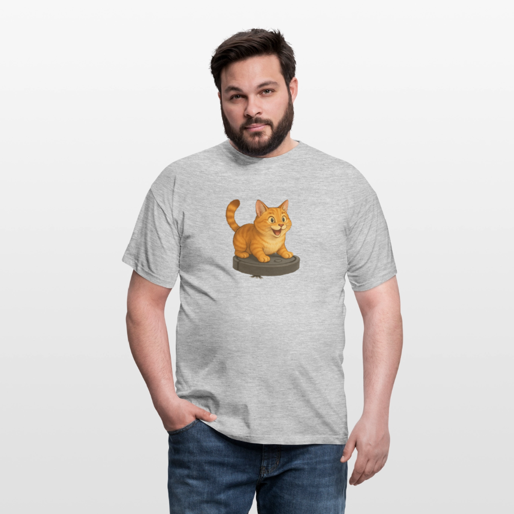 Cat on Roomba – Unisex T-Shirt - heather grey
