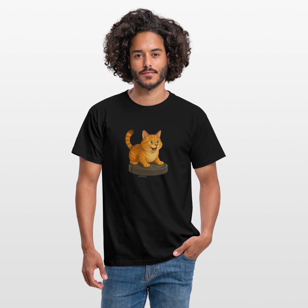 Cat on Roomba – Unisex T-Shirt - black