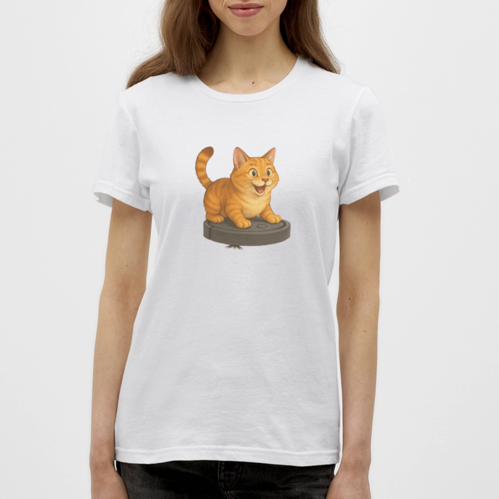 Cat on Roomba - Women's T-Shirt - white