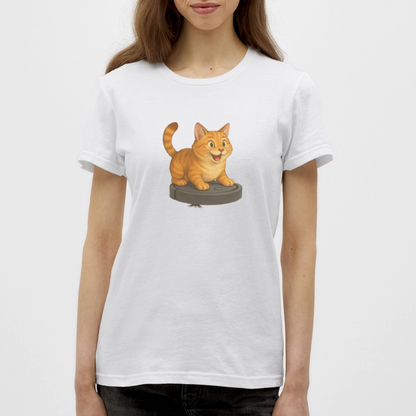 Cat on Roomba - Women's T-Shirt - white