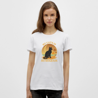 My Cat is Retrograde - Womens T-Shirt - white