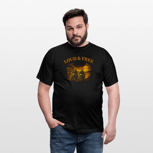 Loud & Free Motorcycle Design - Unisex T-Shirt - black