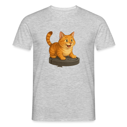 Cat on Roomba – Unisex T-Shirt - heather grey
