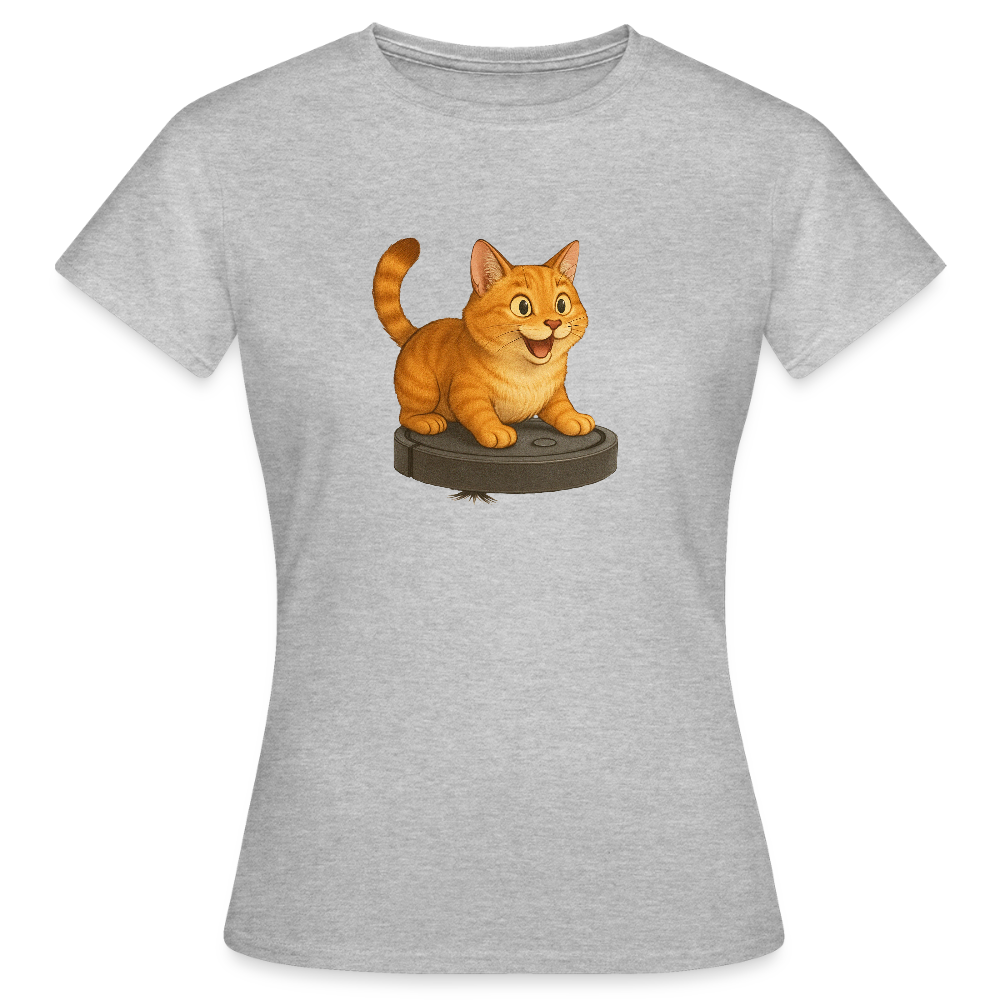 Cat on Roomba - Women's T-Shirt - heather grey