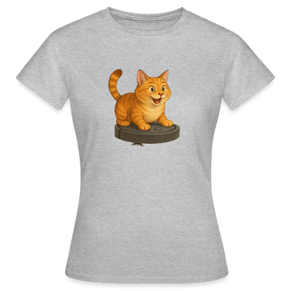 Cat on Roomba - Women's T-Shirt - heather grey
